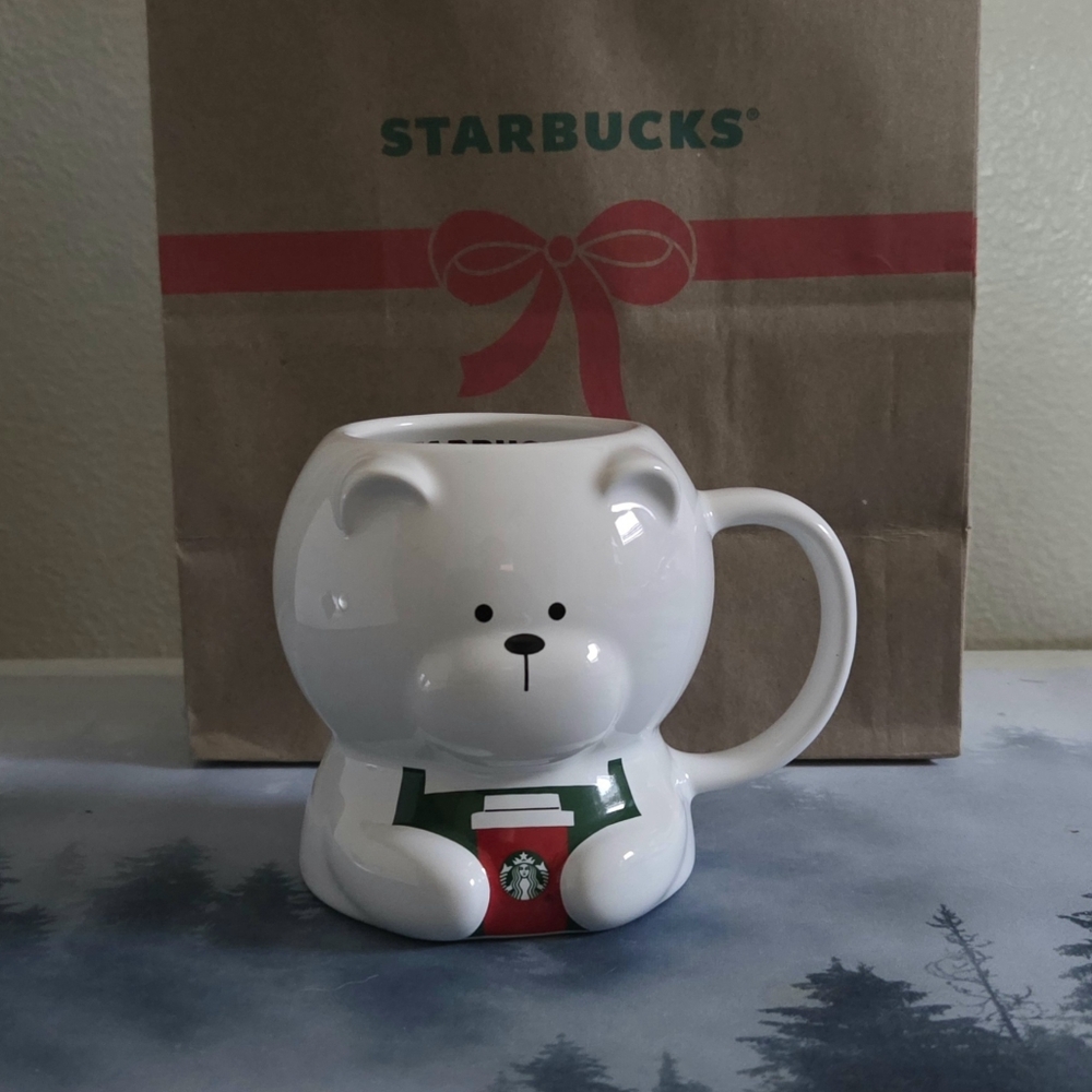 Starbucks 2025 Christmas Holiday White Barista Bear Bearista Mug